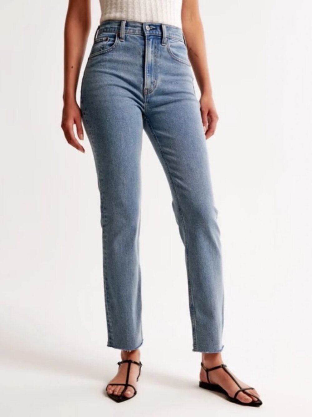 Abercrombie & Fitch The Ankle Straight High-Rise Jeans Size 25/0 #2651